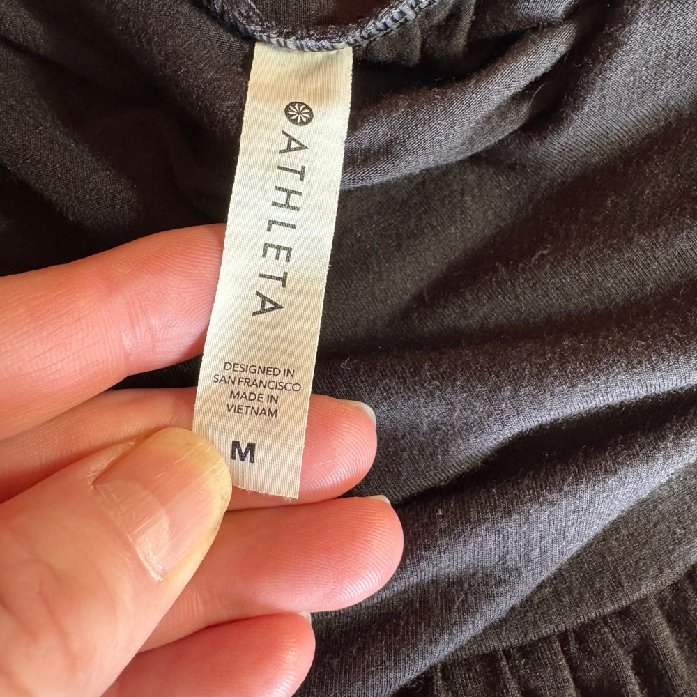 Athleta Studio Wide Leg Modal Pants Black High Rise Yoga Lounge Medium - Picture 10 of 12